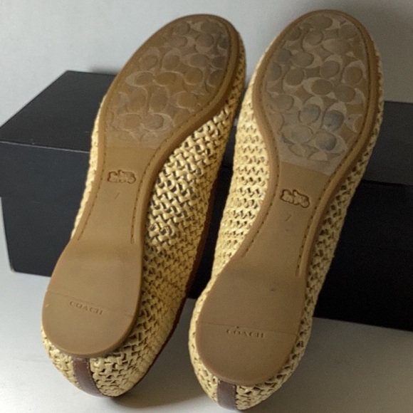 COACH Women's Abigail C Raffia Ballet Flats - Picture 11 of 13